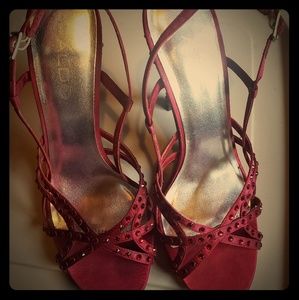 Red jeweled women's Aldo heel